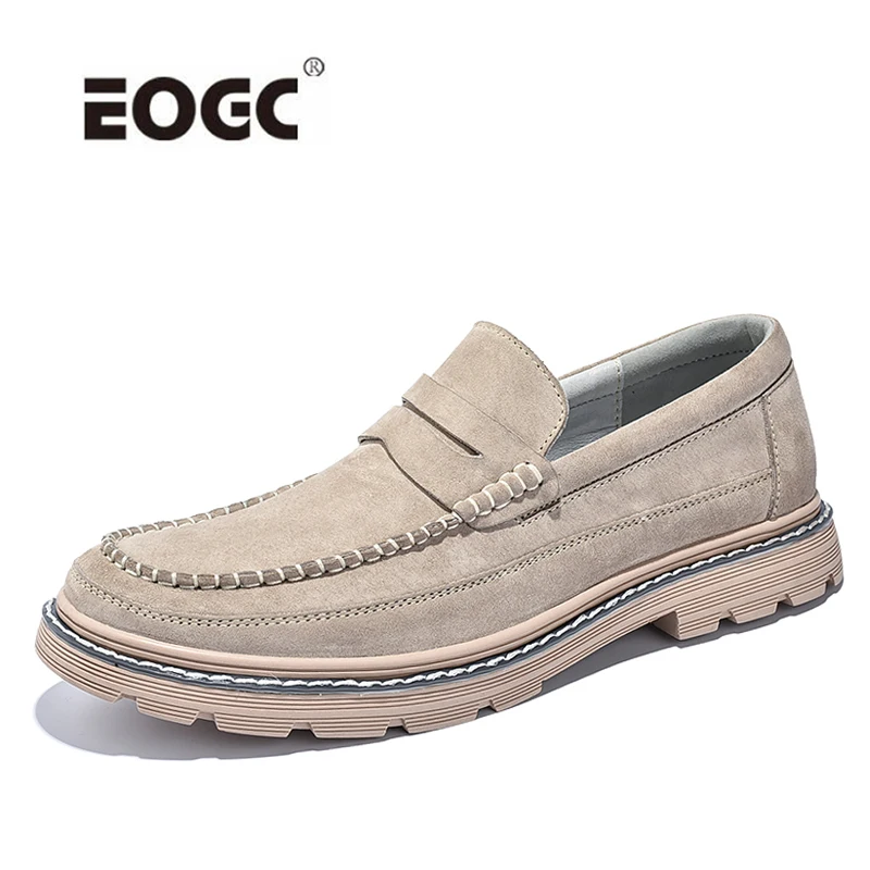 

Suede Leather Men Casual Shoes Plus Size Slip On Men Loafers Moccasins Anti-slip Rubber Walking Shoes Men Zapatos Hombre