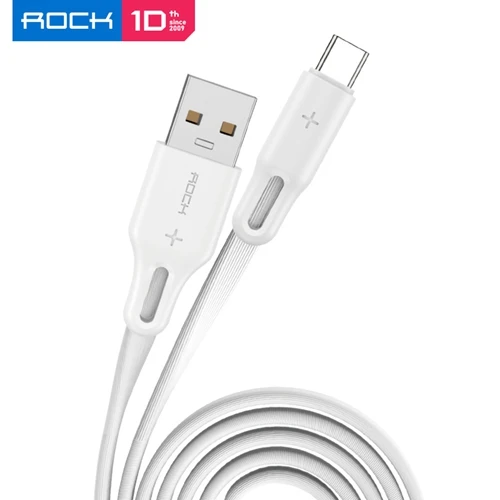 Рок QC 2,0 3,0 4,0 быстрое зарядное устройство USB C Тип C кабель 5A для huawei Lite рro зарядка через usb кабель для huawei P20 синхронизации USB C шнур - Цвет: White