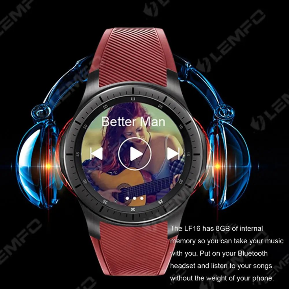  LF16 3G Smart Watch Android 5.1 GPS Heart Rate Monitor ROM 8GB Bluetooth WIFI Weather Update Indepe
