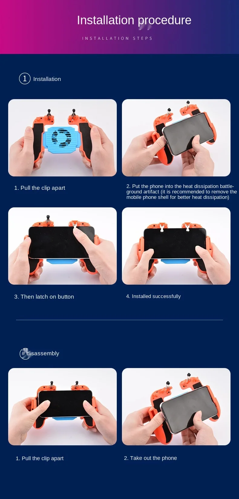 Hot style H5 artifact one-piece and eat chicken, and the game accessories buttons triad mobile phones radiator game joystick