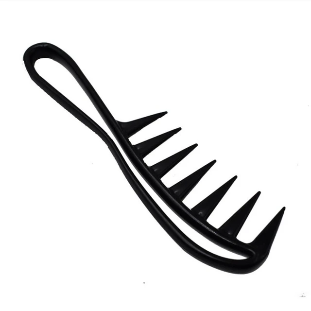 Peignes en plastique à dents larges, requin, pour Salon de coiffure,  bouclés, outils de coiffure, pour boucler, accessoires de coiffure, noir,  or - AliExpress