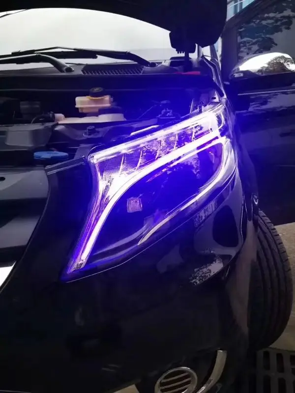 headlight blue V class W447 lights fit for v class w447 v250 v260 vito eurocar style headlights and taillight - Цвет: headlight blue
