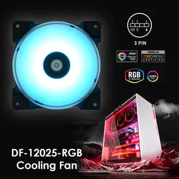 

ID-COOLING DF-12025-RGB PWM Fan 120mm Addressable RGB Cooling Fan for PC Case Water Cooling System Waterblock