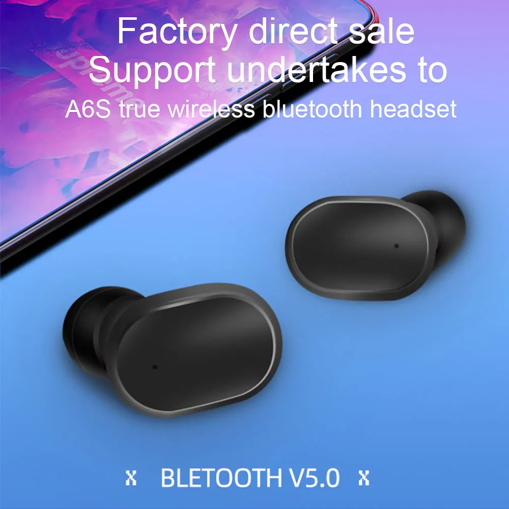 A6S Bluetooth наушники для Xiaomi Airdots, беспроводные наушники 5,0 TWS, наушники с шумоподавлением, микрофон для Redmi iPhone huawei samsung