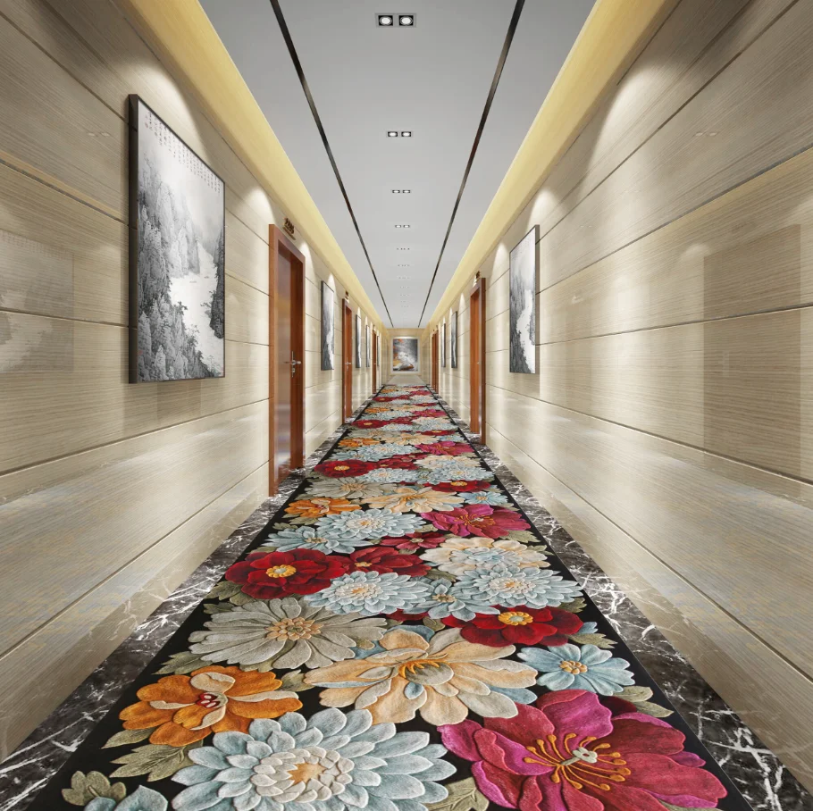 Креативный трехмерный Цветочный Коврик с пейзажем дверного проема коридора для лестниц и коридоров домашний Банкетный Свадебный ковер