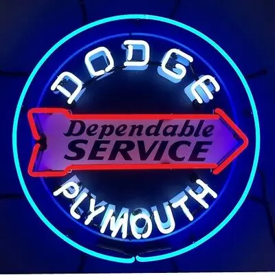 Custom Dodge Plymouth Glass Neon Light Sign Beer Bar