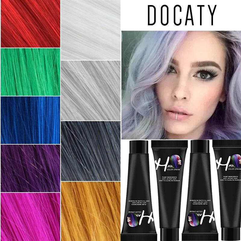 

DOCATY Hair Tint Colorant Grandma Ash Semi Permanent Hair Dye Wax Hair Cream Color Dye Paint No Odor Hair Dye Tint Colorant