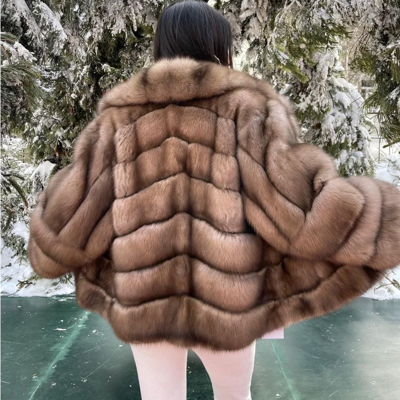 FURSARCAR High Quality Real Fox Fur Coat Natural Fur Jacket Slim Elegant Thick Warm Winter Women Coat Top Fashion Female Clothes