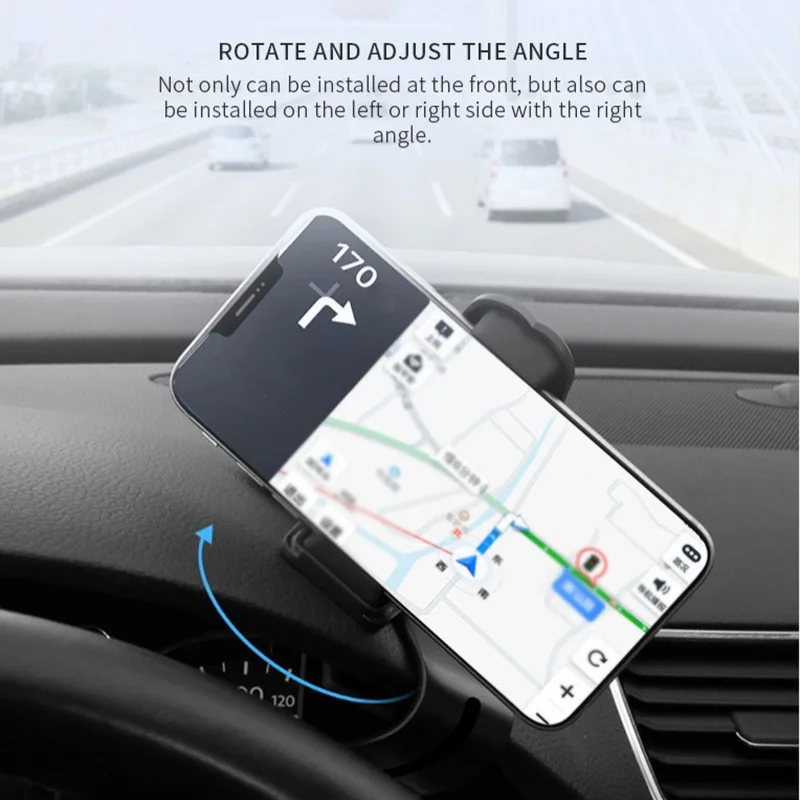 360 Rotation Car Phone Clip Holder Dashboard High-quality Air Vent Cellphone Mount Car Bracket Clip Black Fashion Mobile Stand
