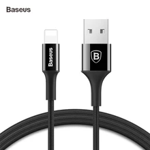 Baseus USB кабель для iPhone 5S 6 6S Plus 7 plus 8 plus X светодиодный светильник 2A кабель для быстрой зарядки для iPhone светильник