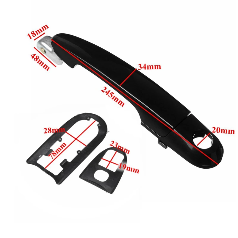 Car Stylings Front Rear Right Left Black Exterior Outside Door Handle for Hyundai Tucson 2005 2006 2007 2008 2009 82650-2E020-CA