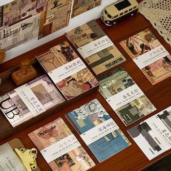 

Yoofun 20 Sheets Vintage Memory Fragment Material Paper Retro Deco Creative Stationery Loose Leaf Memo Pads Notepad