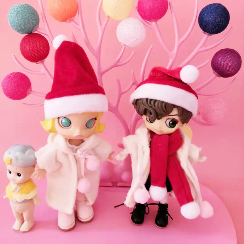 OB11 Одежда для кукол 1/12 кукла белое пальто+ шапка+ шарф для OB11 GSC глина 1/12 BJD аксессуары для кукол Одежда для кукол