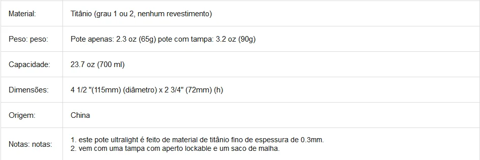 Toaks titânio acampamento pote e copo(375 мл, 450 мл, 550 мл, 650 мл, 700 мл, 750 мл, 800 мл, 900 мл, 1100 мл, мл, мл