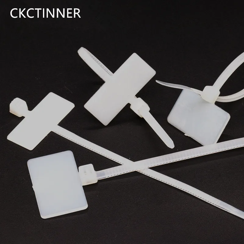 100pcs easy to dial Width 3.1 Length 210mm Nylon cable plastic tags loop ties markers Cable Tag self-ties with zipper closure