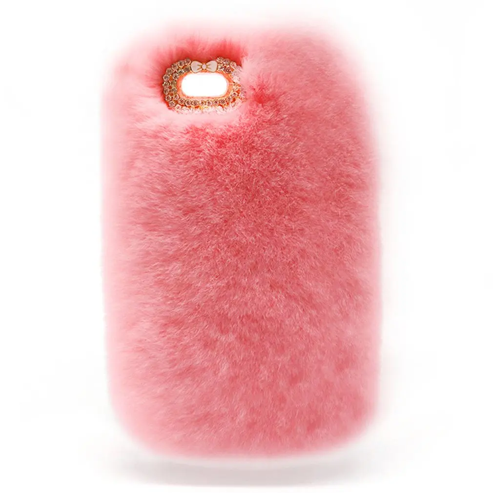 

Luxury Cute Rabbit Fur mobile Phone Case Fluffy Warm Mobile Phone Protective Case Cover for iPhone 6 6s plus for iphone x cases