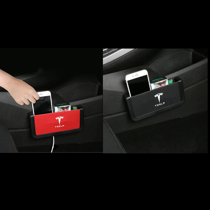 

Car Armrest box storage box auto door stick organizer bag porket for Tesla MODEL S MODEL X MODEL 3