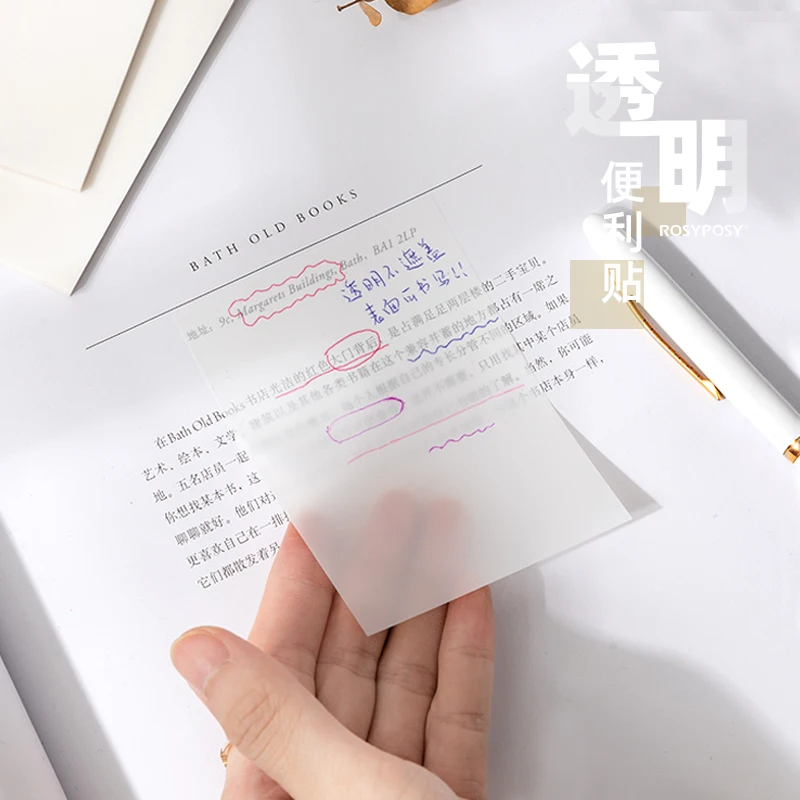 Dimi 50 Sheets Waterproof PET Transparent Memo pad Sticky Note Daily To Do List Paperlaria School Stationery Office Accessories