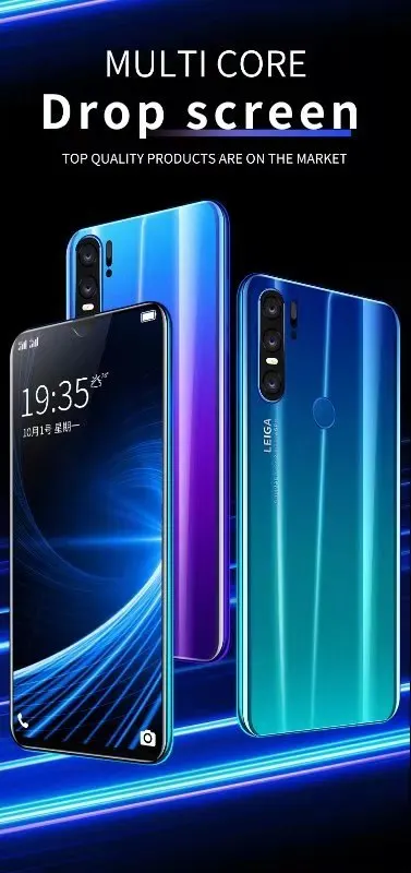 Cheap Phone Smartphone Android 4G  P30pro Cellphones European Asian Version 6.5 Inch Dual Sim Unlocked Water Drop Screen