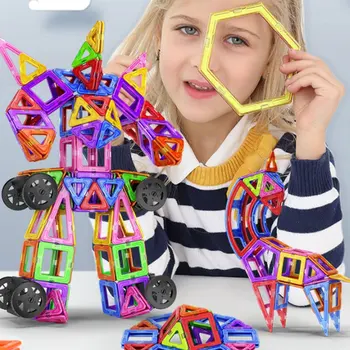 

Magnetic Building Block Set 98 Pcs Magnetic Piece Building Block Children Magnet Assembled Educational Toys Kids Toys For Girls