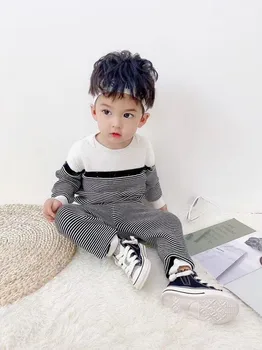 

2020 New Autumn Sweater Clothing Set Top + Pants For Stripe Boys set Clothing 2 4 6 8 10 12Y