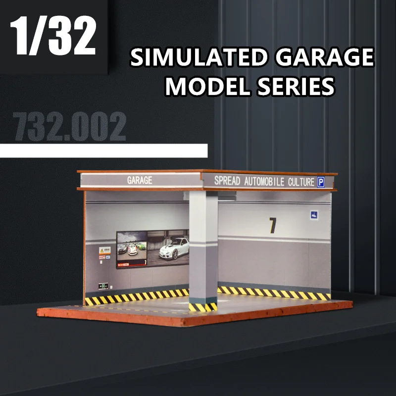 Имитация гаража 1/24 1/32 модель автомобиля парковочное место сцена ручной работы Украшение шоу Игрушка коллекция подарок - Цвет: 1 to32