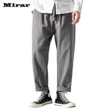 Mirar, Брендовые повседневные штаны для пробежек, Мужские штаны для фитнеса, стиль, модные льняные ретро брюки, мужские большие брюки с принтом
