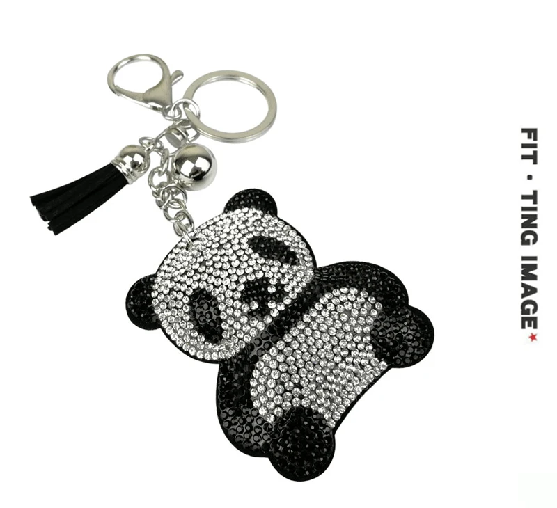 Homegrown Creative Gifts Suede National Treasure Panda Keychain WOMEN'S Bag Keychain Pendant