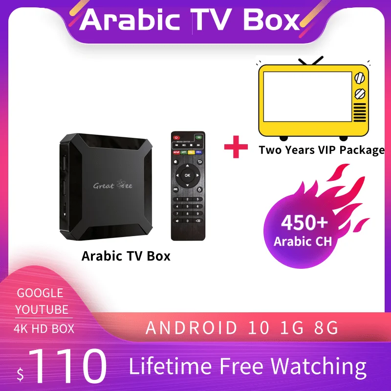 Приставка Смарт-ТВ Greatbee Android 10 Allwinner H313 Google 1 ГБ 8 4K | Электроника