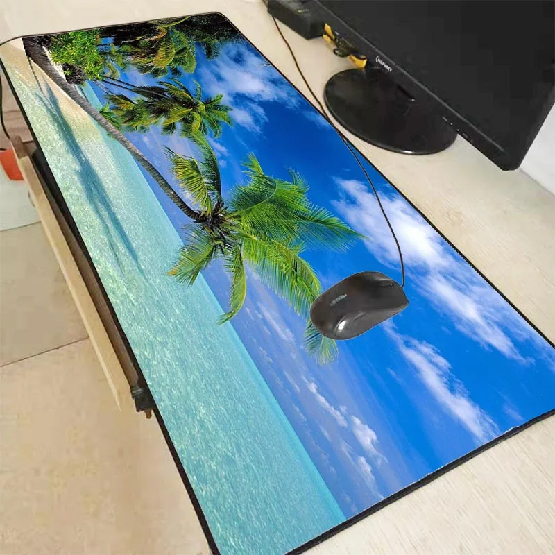 Большой игровой коврик для мыши MRGBEST Beach Nature Ocean с ладонью резиновый компьютерный