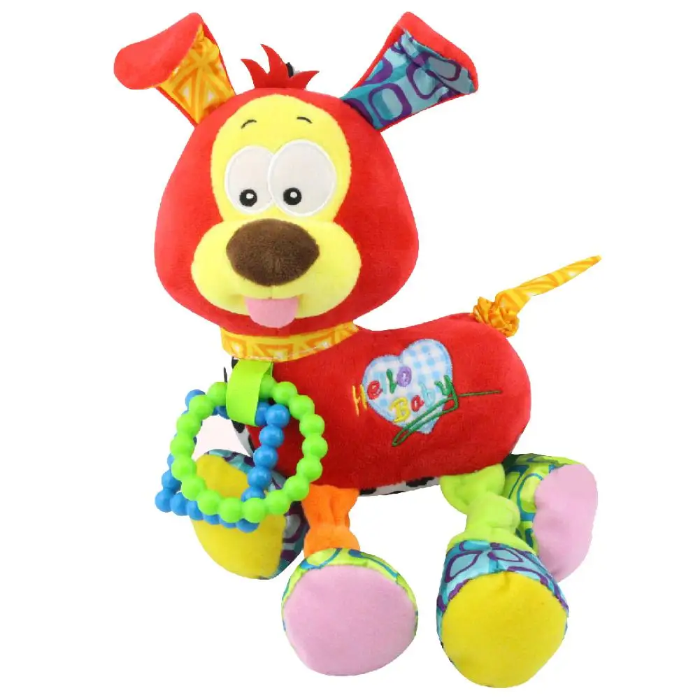 Детская Хлопковая плюшевая кукла для малышей, щенок, образовательные игры, погремушка, игрушка в подарок, новинка