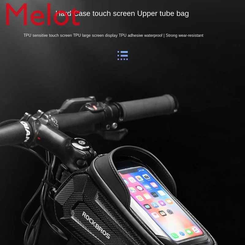 RockBros Hard Case Bike Bag Tube Bicycle Bags Front Beam Bag Mobile Phone Bag 