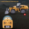 Realistic Simulation Remote Control Construction Dump Truck Multifunctional Alloy Material LED Light 2.4G RC Bulldozer Kids' Toy 3