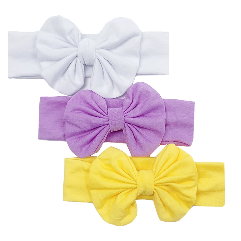 Children's Finger Toothbrush 3/5pcs/Lot New Cotton Elastic Newborn Baby Girls Solid Color Headband Bowknot Hair Band Children Infant Headband Accessories Silicone Anti-lost Chain Strap Adjustable  Baby Accessories