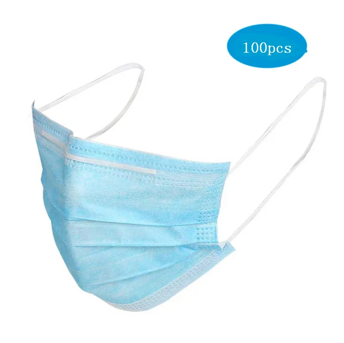 

100pcs Anti-dust Safe Breathable Mouth Mask Dental Disposable Ear loop Face 3layer Hypoallergenic Masks Overseas