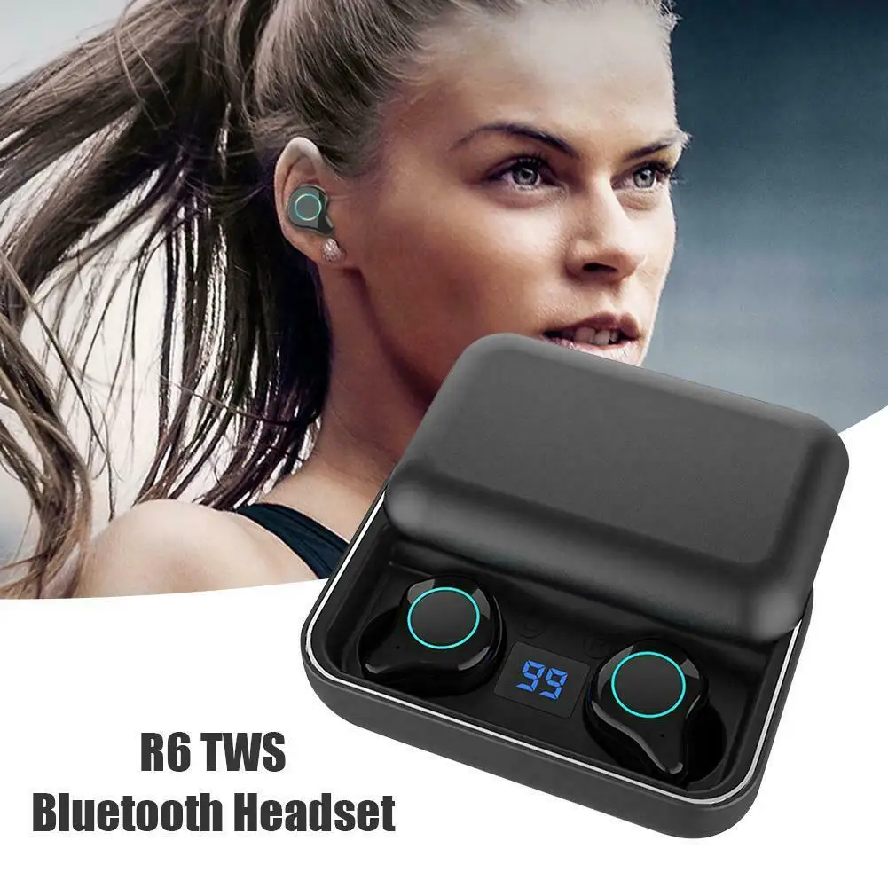 V5.0 Bluetooth стерео наушники беспроводные IPX7 водонепроницаемые сенсорные наушники гарнитура 2600 мАч батарея светодиодный дисплей USB чехол для зарядки