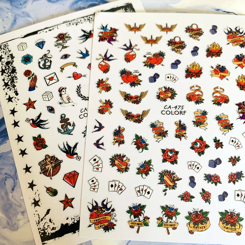 Newest CA sereis CA 481 Rose butterfly 3d nail art sticker nail decal stamping export japan 2