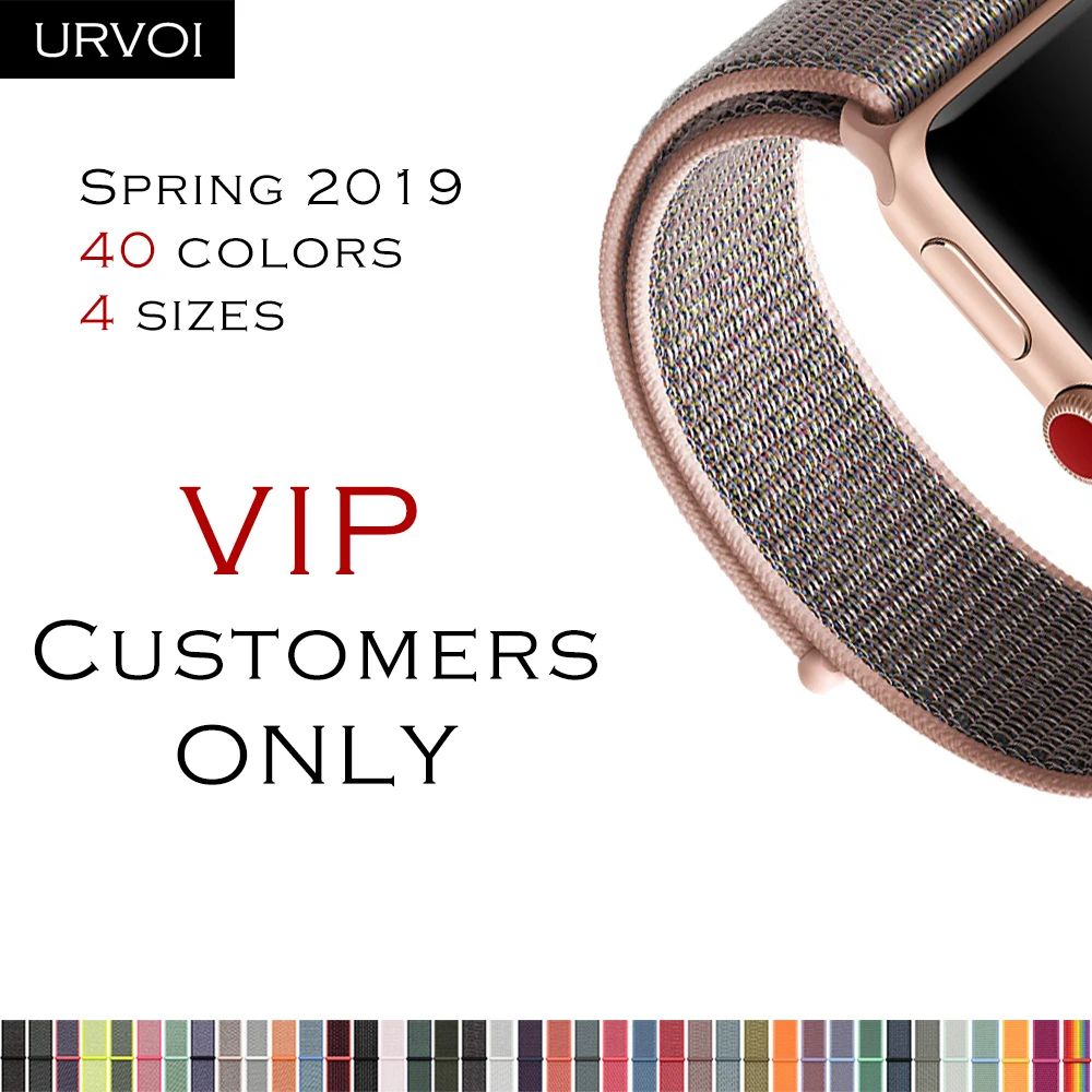 URVOI Sport loop для apple watch series 4 5 3 2 1 band iwatch двухслойный Воздухопроницаемый ремешок