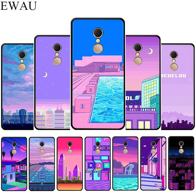 

EWAU ART PIXEL AESTHETIC INDIE GEEK Silicone phone case for Xiaomi Redmi 4A 4X 5 5A 5Plus 6 6A 7A 6pro 7 S2 GO K20 Pro