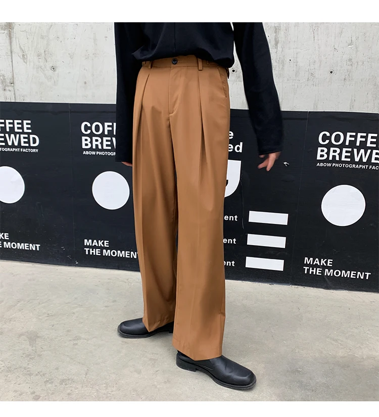 Мужские свободные повседневные широкие брюки с регулируемой талией, мужские уличные брюки в стиле хип-хоп, прямые шаровары