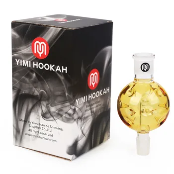

Yimi Hookah Yellow Glass Molasses Catcher Dia 7cm Height 13.4cm with Thick Joint 18mm Female -18mm Male