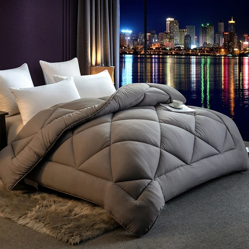 Multiple Styles Choose Quilt White Superfine Fiber Winter Quilt Comforter Polyester Blanket Duvet Filling With Cotton Cover