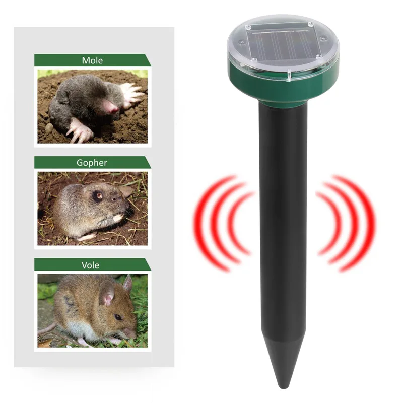 

LED Solar Mouse Repellent Ultrasonic Mole Snake Bird Pest Mosquito Repeller Waterproof Outdoor Garden Park Farm Insect Repellent