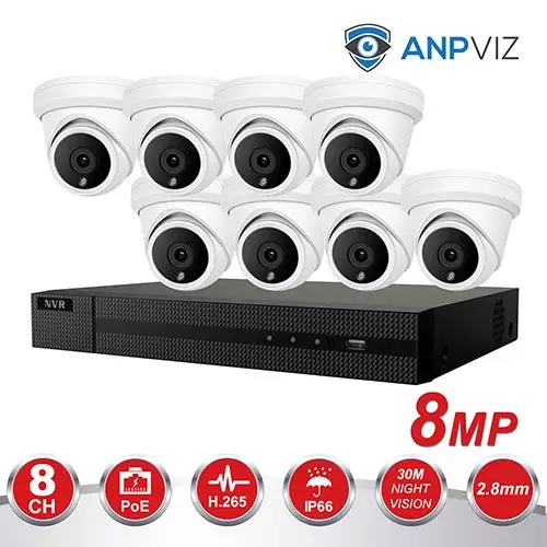 8CH 4K Hikvion OEM POE NVR комплект камер видеонаблюдения Системы 4/6/8 шт. 8MP башни безопасности купольная камера POE IP Камера видеонаблюдения 2 ТБ HDD - Цвет: 8PCS 4K Turret KIT