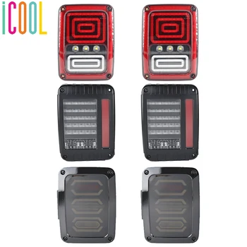 

2X LED Tail Light Brake / Reverse / Parking Lamp Smoked Tailight Replacement EU/US Version For 2007-2017 Jeep Wrangler CJ JK TJ