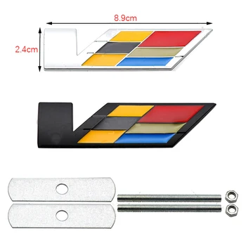 

10pcs 3D Metal V Logo Car Grille Emblem for Cadillac CTS SRX Escalade BLS Deville XTS dts ATS Tiburon XT5 XLR V Seville sts