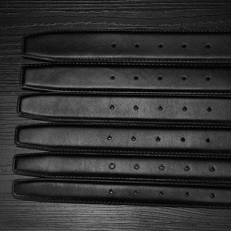 No Buckle Genuine Leather Belt Strap For Automatic Buckle Pin 2.4cm 2.8cm 3.0cm 3.2cm 3.5cm 3.8cm Width Men Belt leather belt mens belt