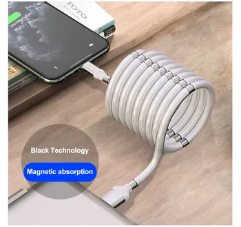 

Magic Cable 3.28 Feet Fast Charging Wire No Messy Compatible with iPhone Android