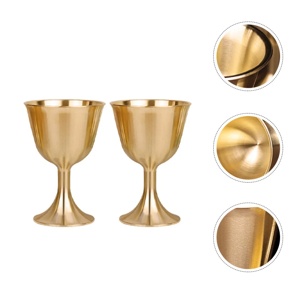 2pcs Decorative Brass Chalice Cup Luxury Table Goblet Auspicious Adornment | Дом и сад