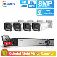 

CCTV Camera Security System Kit 4K AHD DVR 4CH 8MP Outdoor Full Color Night Vision AHD Camera Surveillance System Set 4ch XMEYE